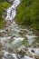 Beautiful Hjellefossen waterfall Utladalen Ã˜vre Å rdal Norway. Most beautiful landscapes